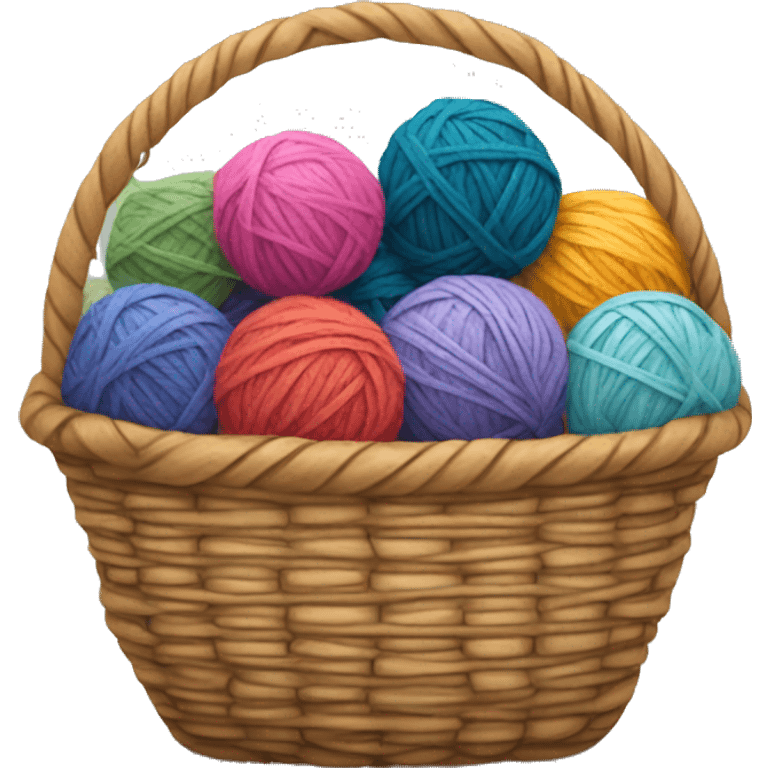 Basket full of yarn balls emoji