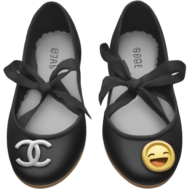 Black Chanel ballet flats emoji