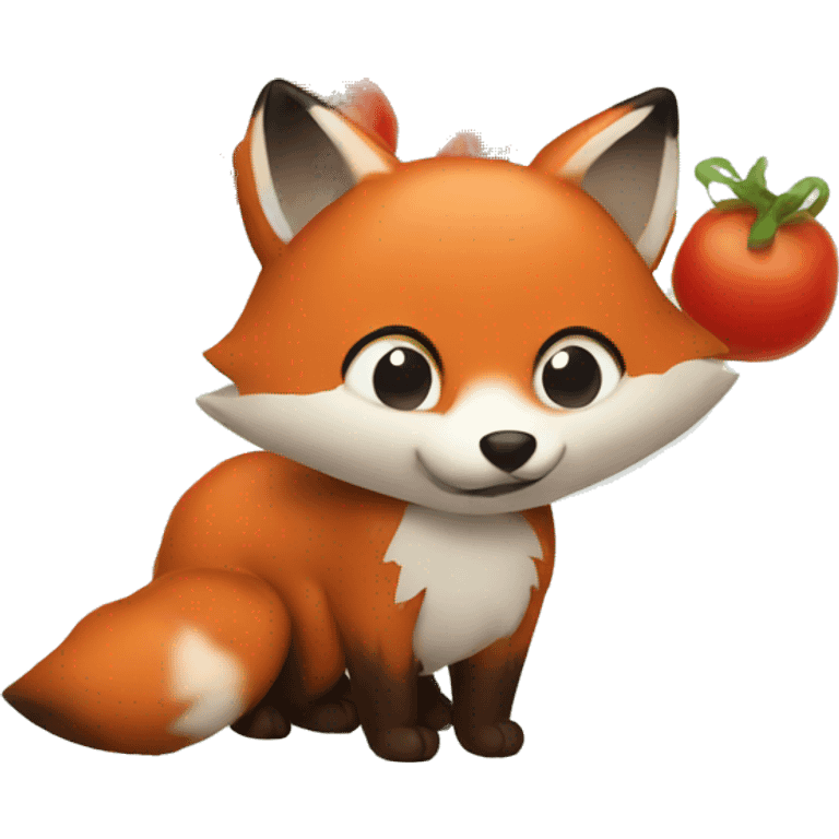 Fox with tomatoes  emoji