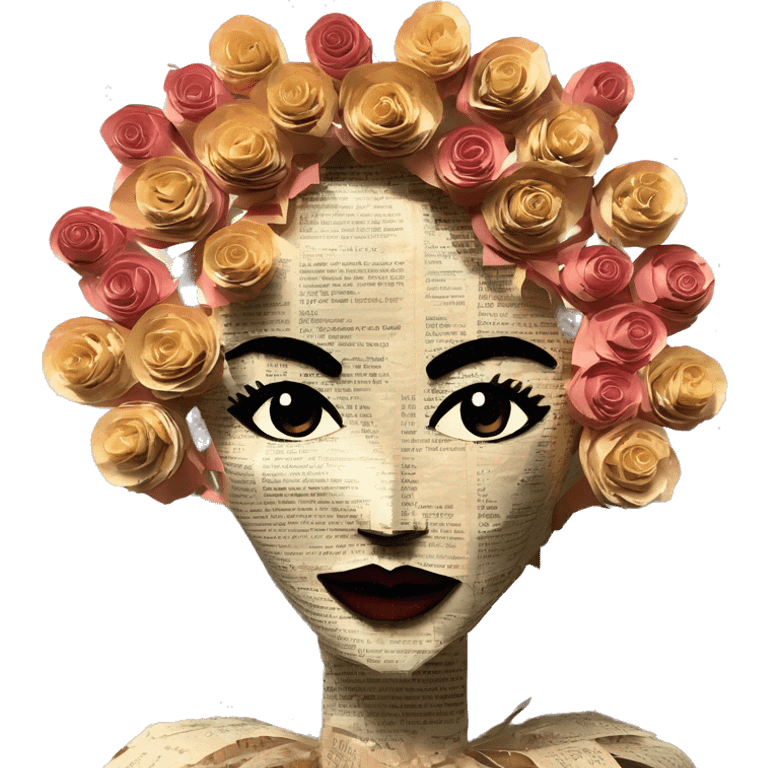  lady face made of 420 origami newspaper roses hemp leaves lantern fairy lights burning paper flowers and hemp leaves in hair  emoji