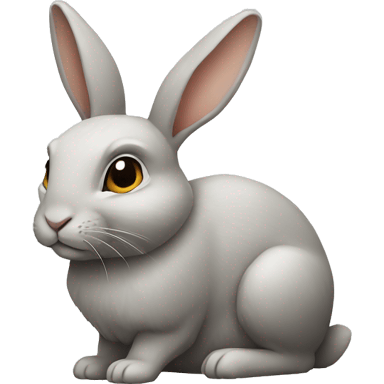 rabbit with stone on it emoji