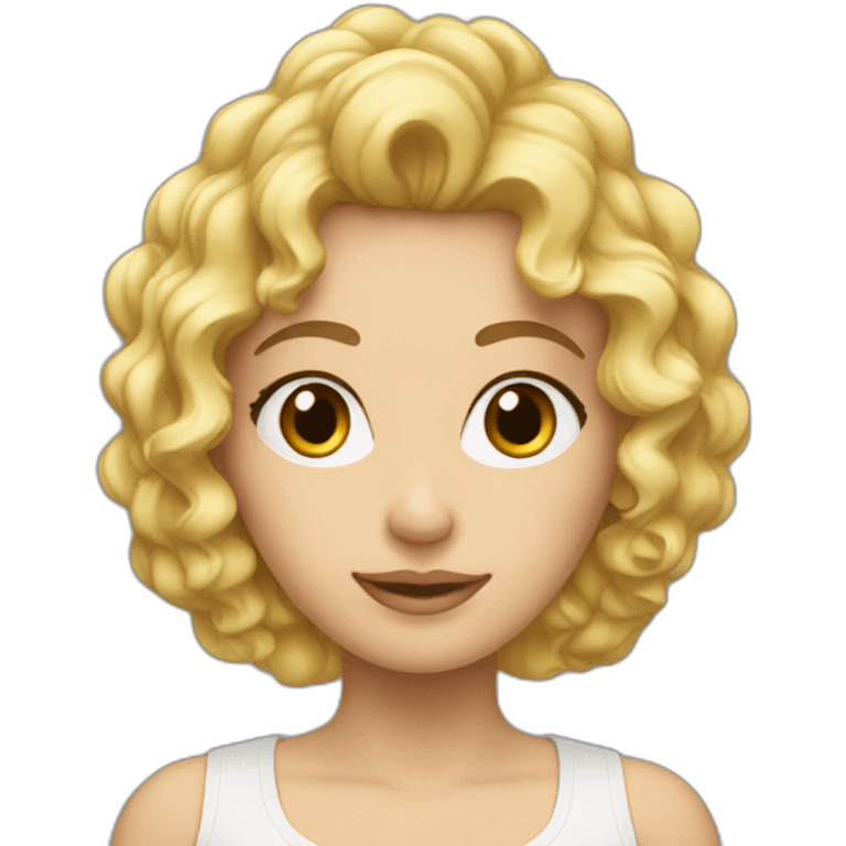 blonde avec des cheveux bouclés emoji