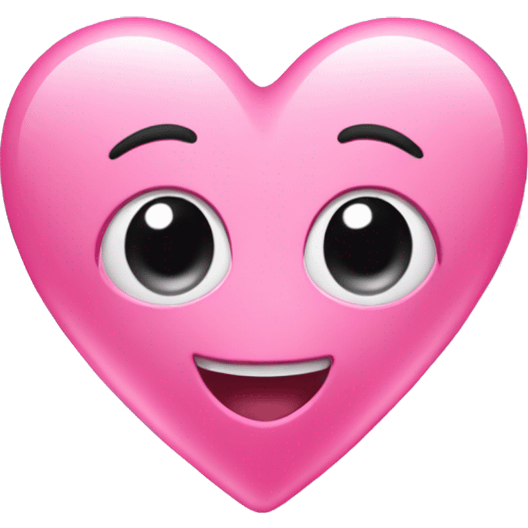 Pink bubbly heart with face ￼  emoji