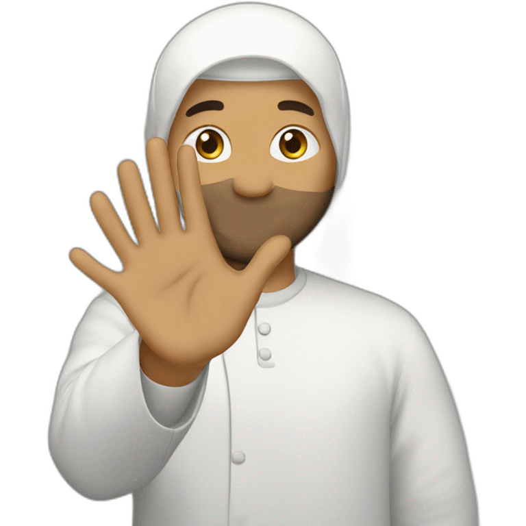 a muslim waves goodbye emoji