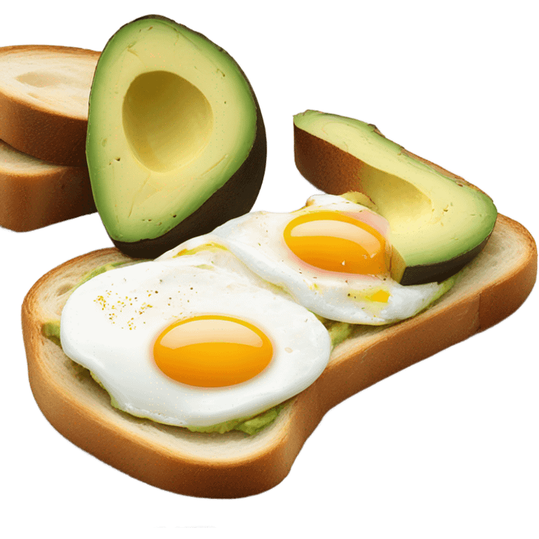 Toast with egg and avocado emoji