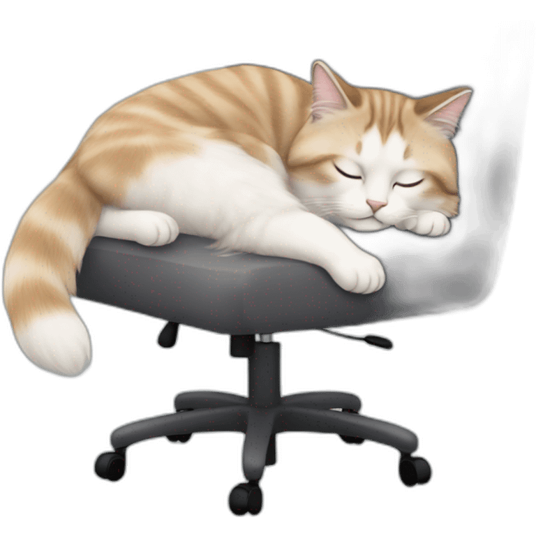 ragdollcat sleeping on office chair emoji