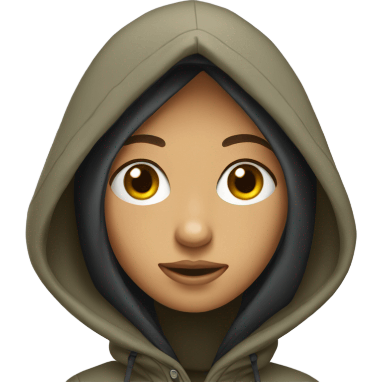 mysterious girl in hooded parka emoji