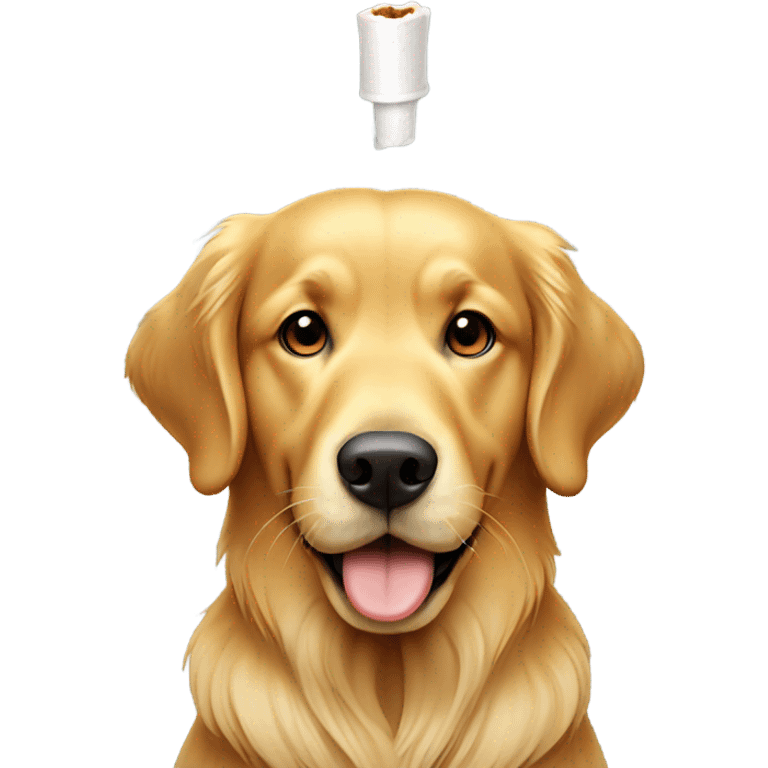 golden retriever smoking a joint emoji