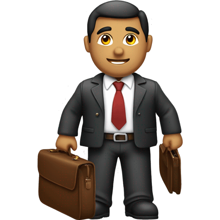 latino Business man holding briefcase  emoji