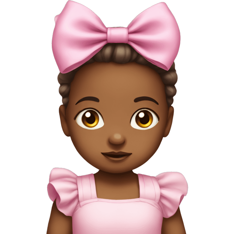 Baby girl wearing pink bow emoji