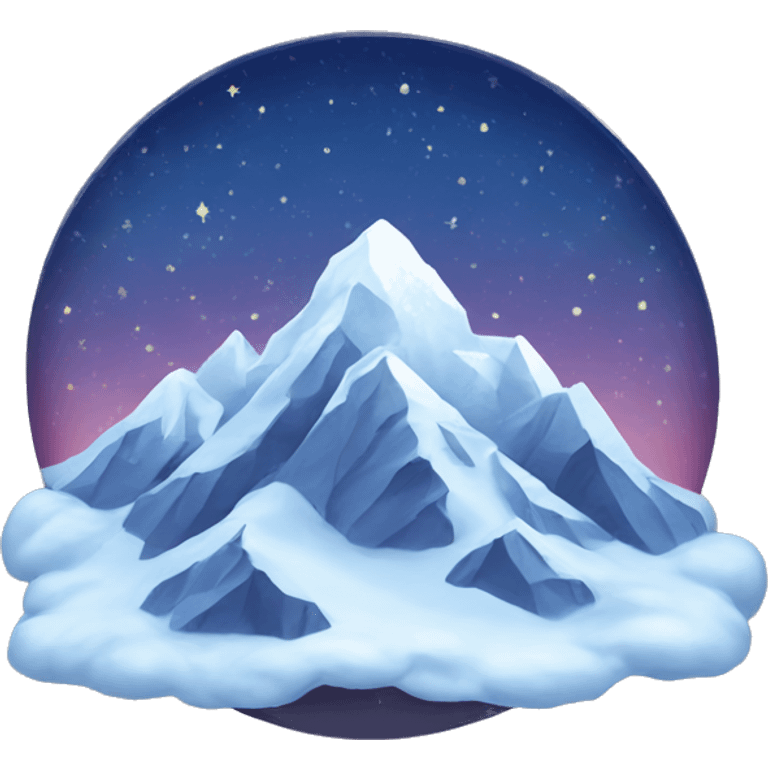 Snowcapped Mountain with stars emoji