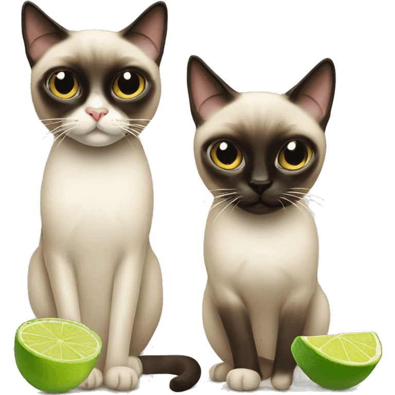 Siamese cat and Margarita emoji