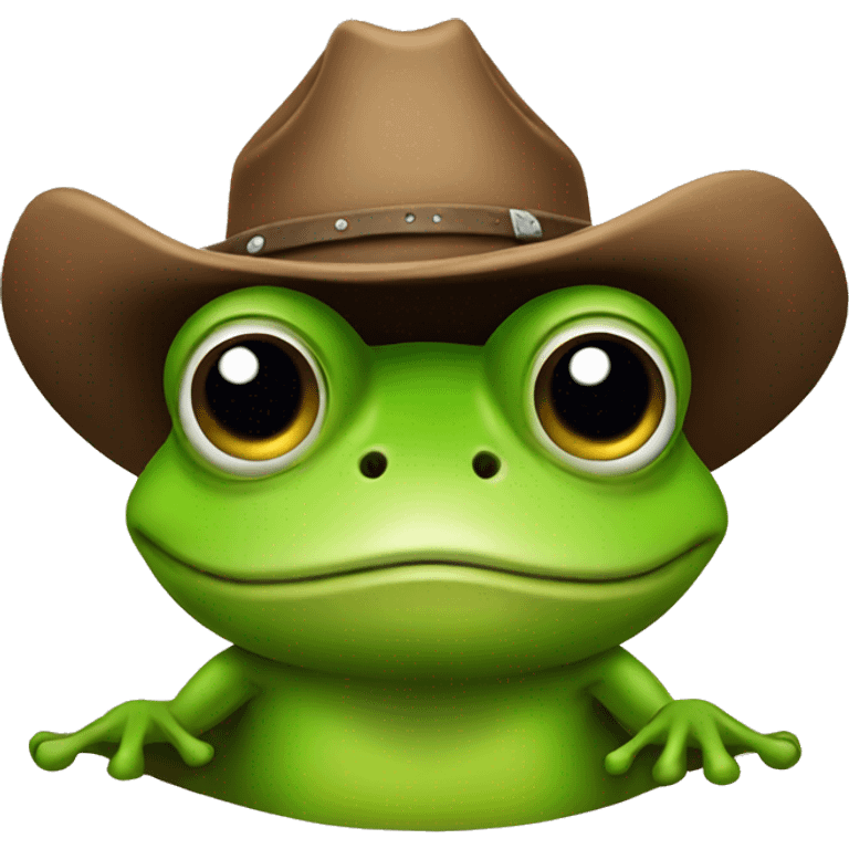 Frog wearing cowboy hat emoji