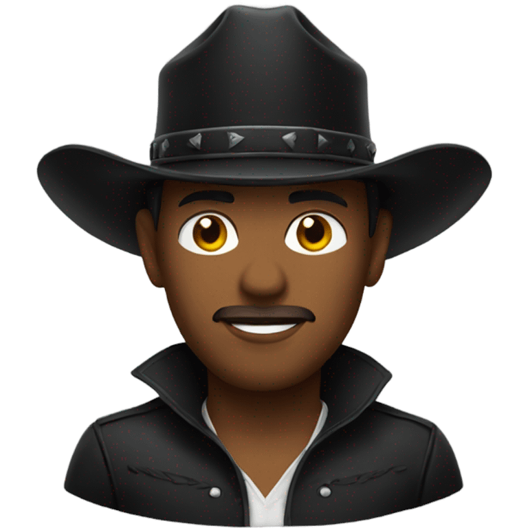 Person wearing a black cowboy hat  emoji