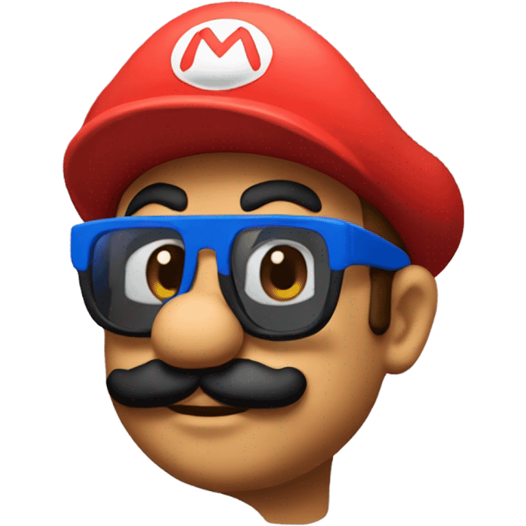 Mario with sunglasses emoji