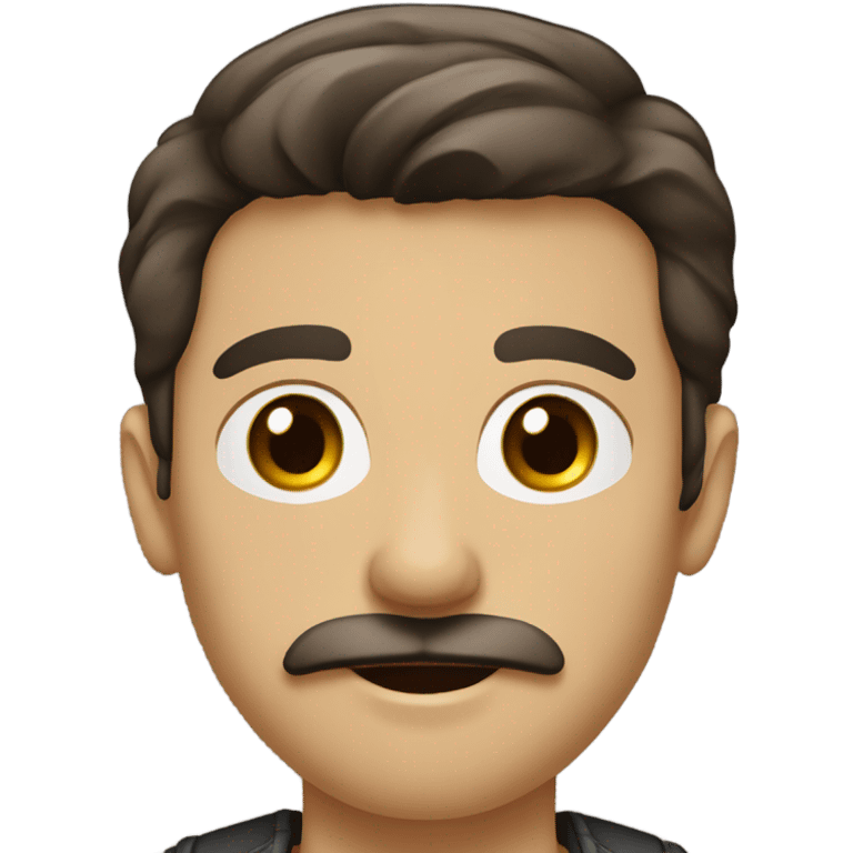 a young brunette with a mustache and beard emoji