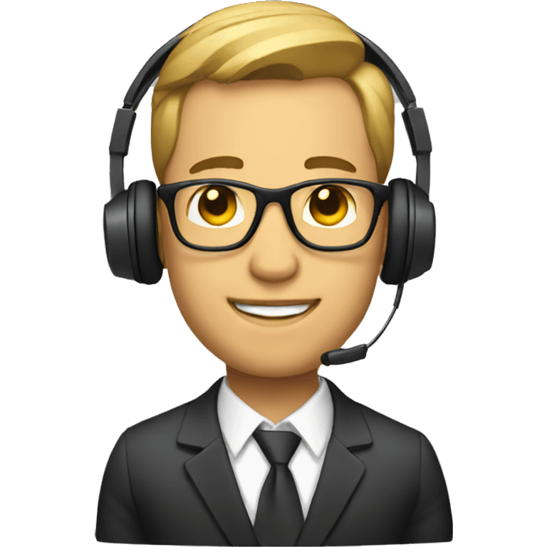 man in a business suit and headphones emoji