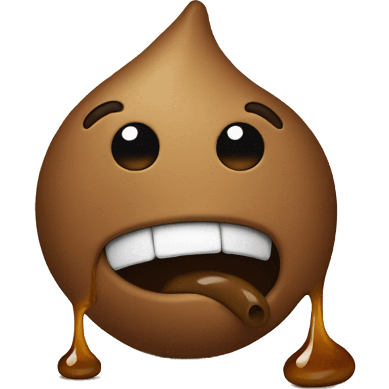 Emoji holding a piece of poop and crying  emoji