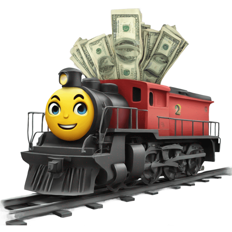 Locomotive with money  emoji