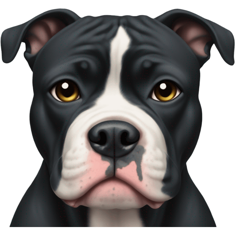 Black American Bully with small white spot below his mouth emoji