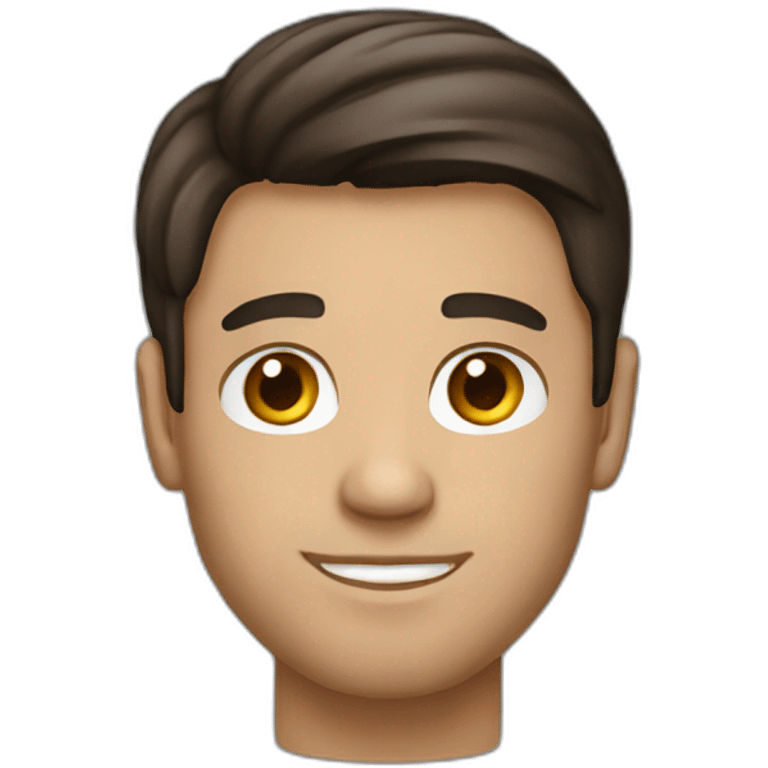 Brunette man laptop emoji