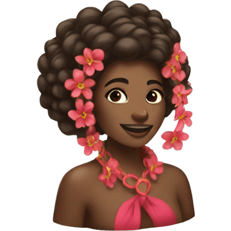 🌺👩🏾‍🦰 emoji