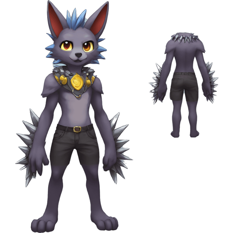 Anthro Sona Fakemon with a spiked collar Full Body emoji