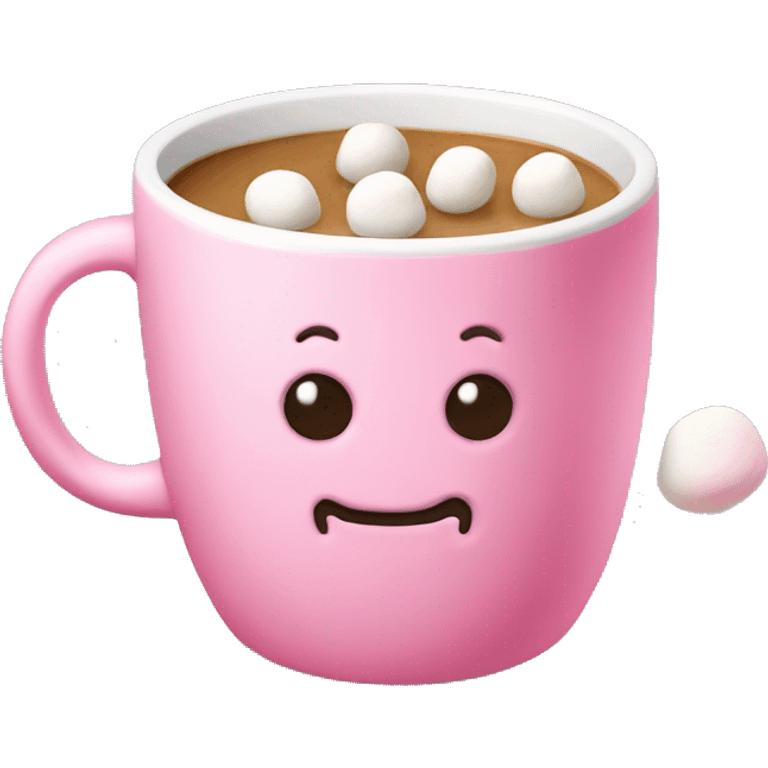 Coffee with small marshmallows in a pink small mug emoji