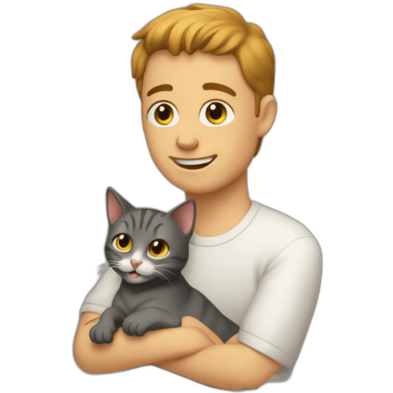 cat petting man emoji