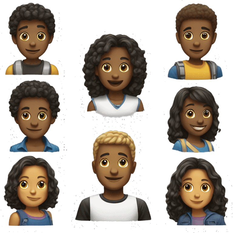 três amigos de 11 anos emoji