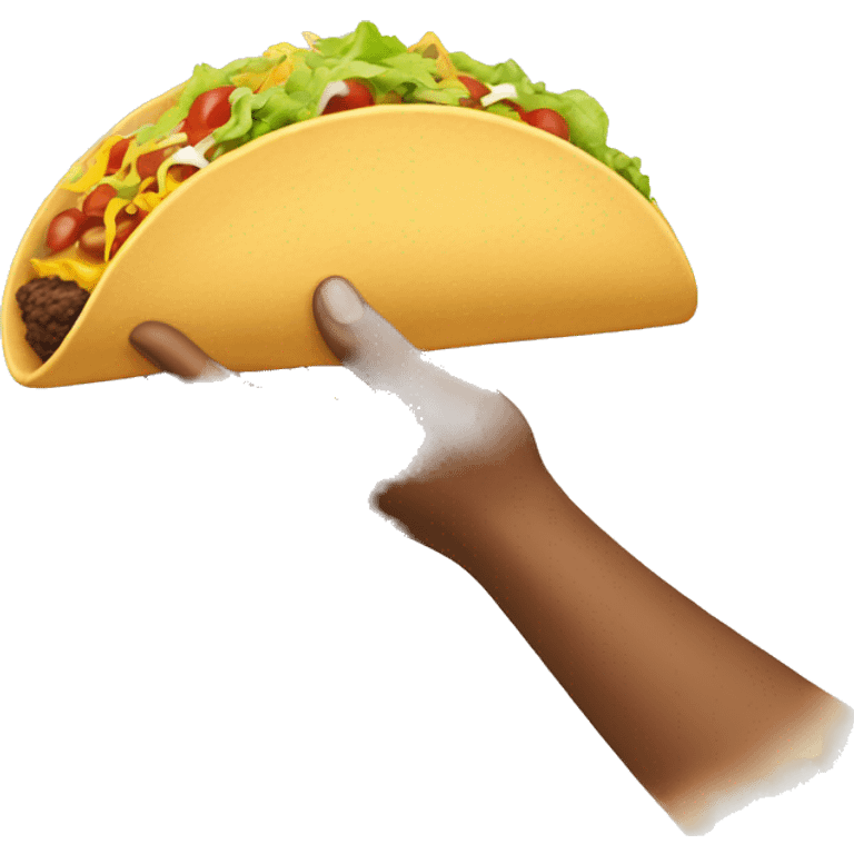 hand handing over a taco emoji