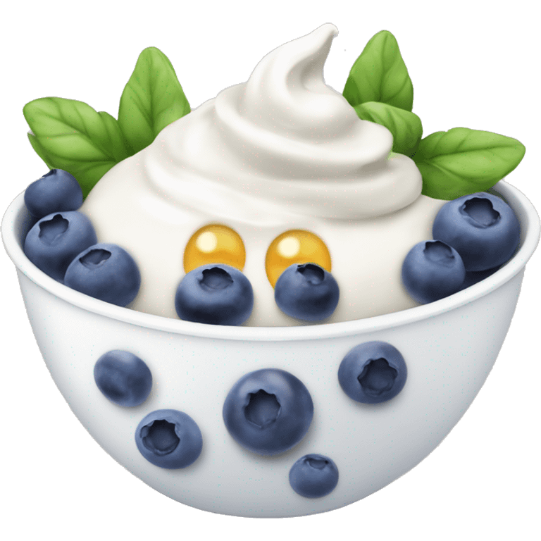 Yogurt bowl with blueberries emoji