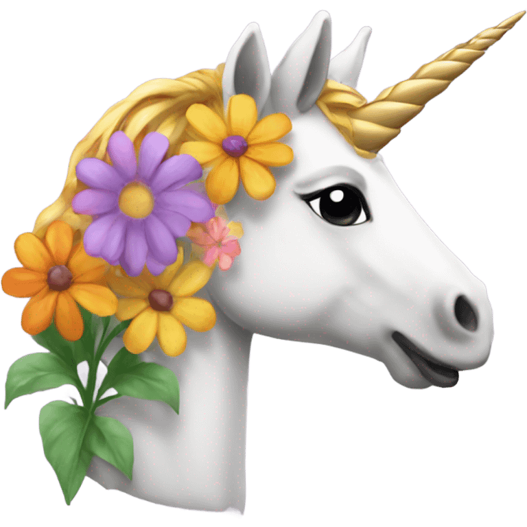 Flowers on a unicorn  emoji