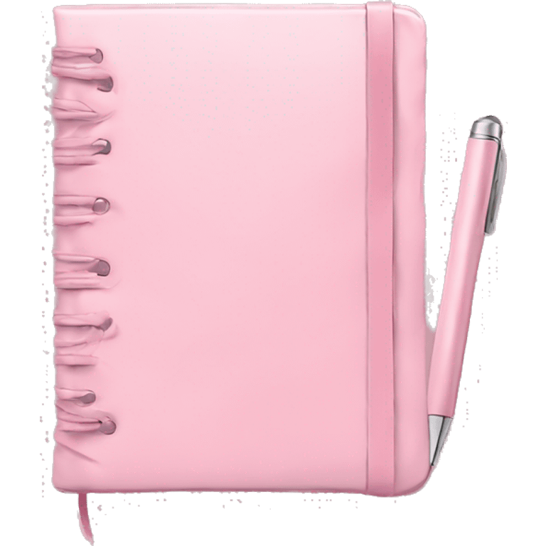 A pastel pink note book with pen emoji