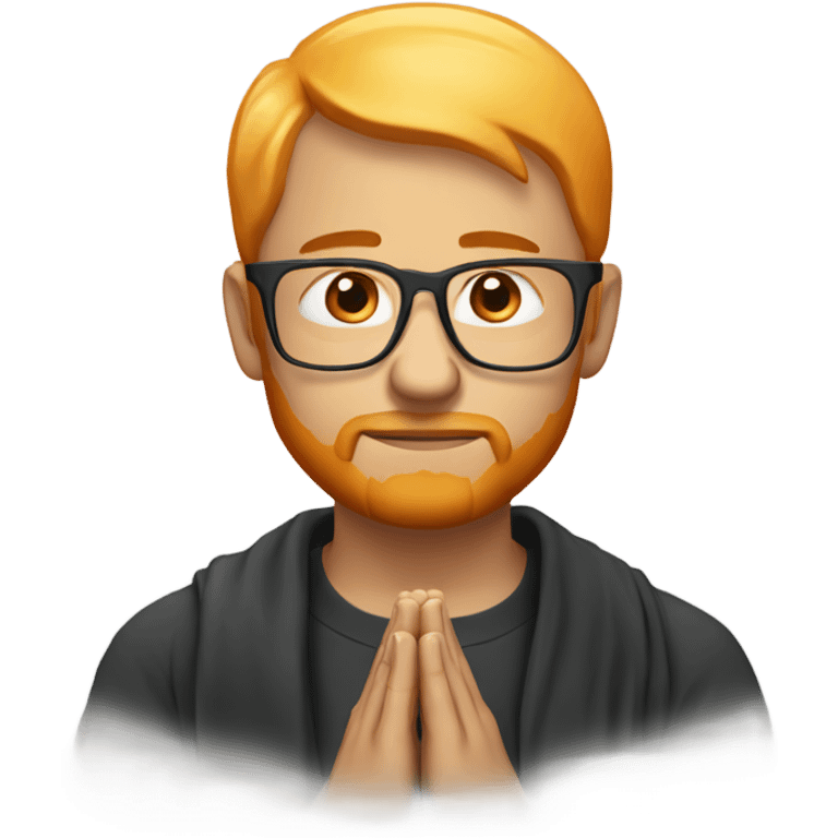 man with orange beard and short blond hair as he praying with orange glasses  emoji