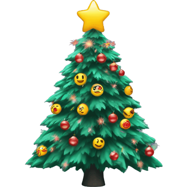 Christmas tree with fireworks at the back emoji