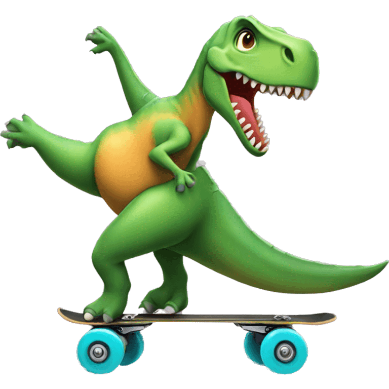 Dinosaur roller skating  emoji