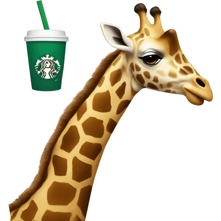 Giraffe with starbucks emoji