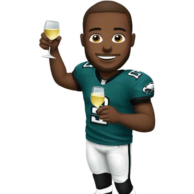 Eagles player holding white wine glass emoji