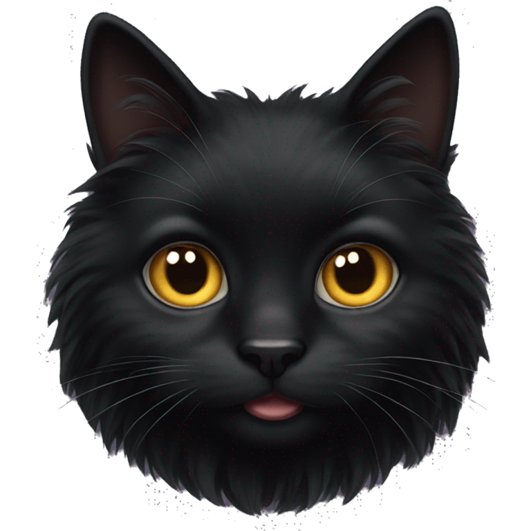 Fluffy black cat emoji