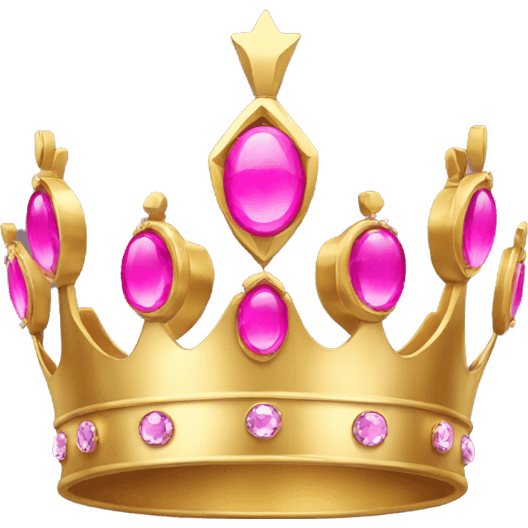 A simple gold crown with pink jewels emoji