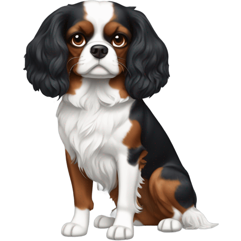 King Charles, Cavalier, black and white fur with brown elbows emoji