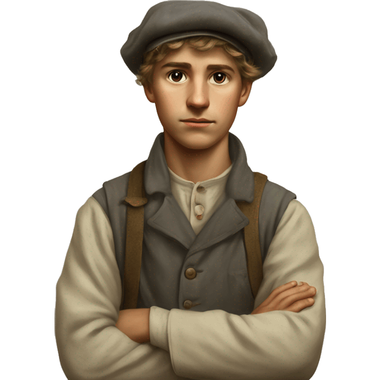 young peasant men during the 1917 revolution in Russia photorealistic serious emoji