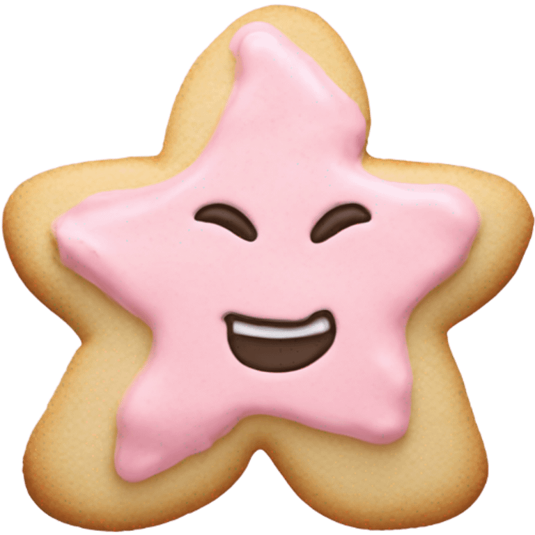 sugar cookie with pastel pink frosting emoji