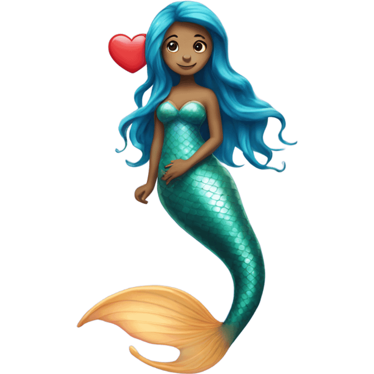 mermaid with a heart shaped fin emoji