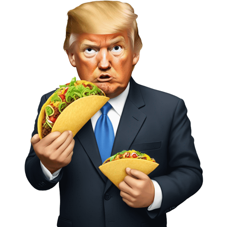 Trump eating a taco emoji