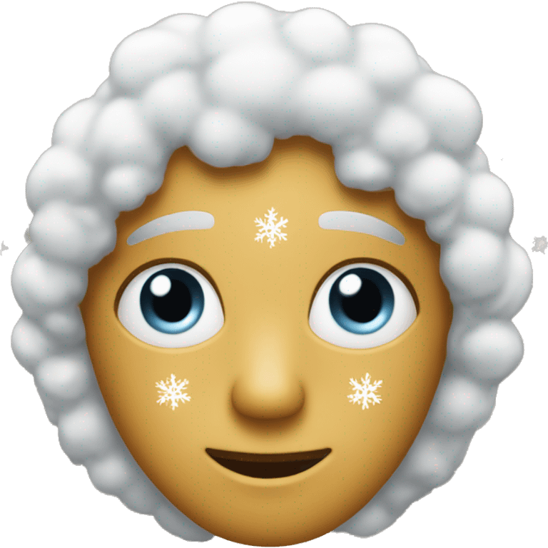 The Emoji with stars on the eyes but instead of stars there are snowflakes.  emoji