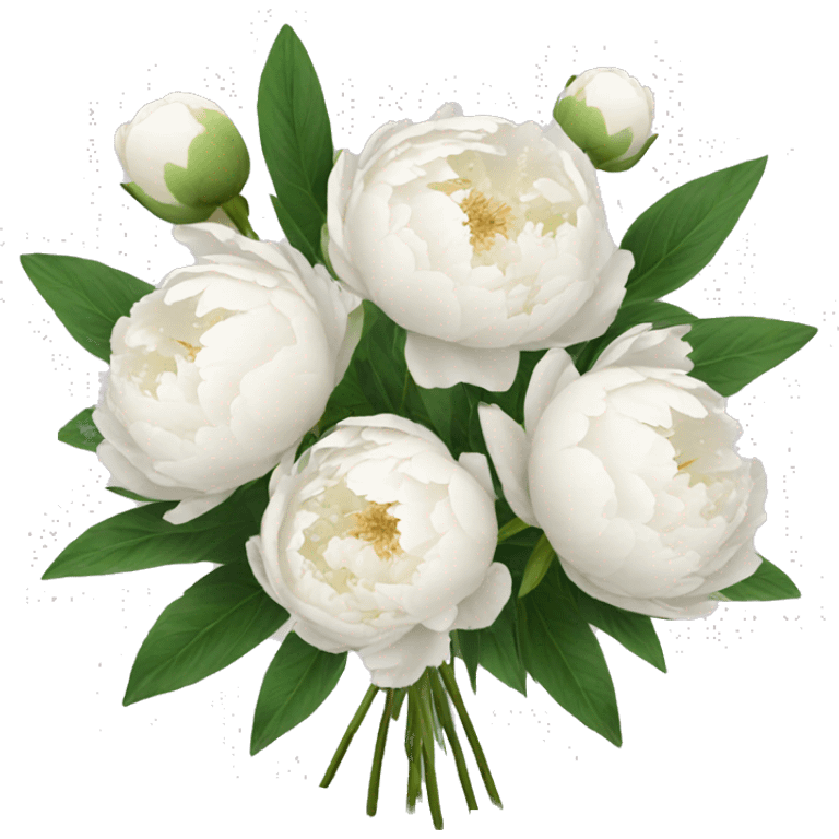 White peonies bouquet  emoji