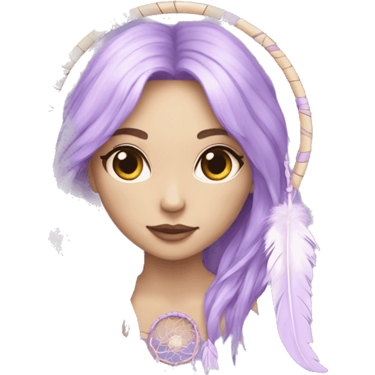 Pastel lilac dreamcatcher emoji