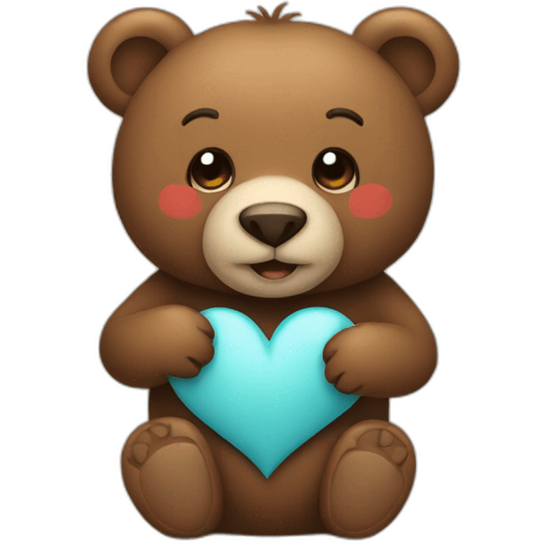 Bear holding a heart emoji